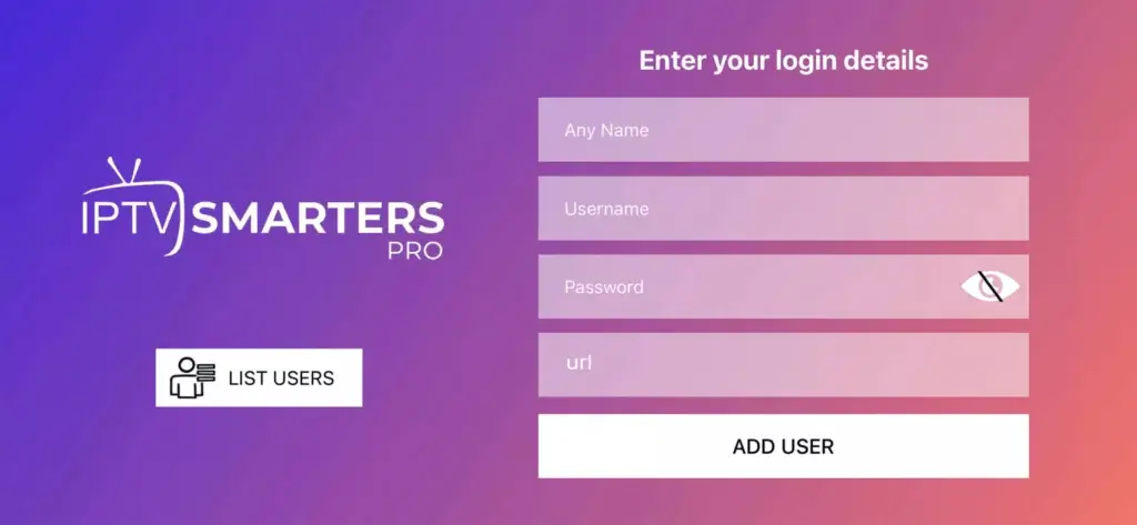 Connexion IPTV Smarters Euro IPTV sur Android